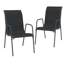 Vidaxl chaises de jardin 2 pièces acier et textilène noir