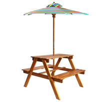 Vidaxl table à pique-nique et parasol enfants 79x90x60cm acacia solide