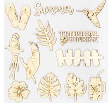 12 formes en bois décoratives - Paradis tropical
