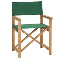 Vidaxl chaise pliable de metteur en scène bois de teck solide vert