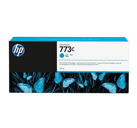 HP HP 773C 775-ml Cyan Ink Cartridge HP 773C original cartouche d encre cyan capacite standard 775ml pack de 1