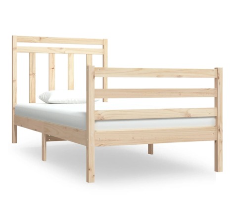 vidaXL Cadre de lit bois massif 75x190 cm petit simple