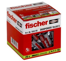 Fischer ensemble de chevilles avec vis duopower 10x50 s 25 pcs