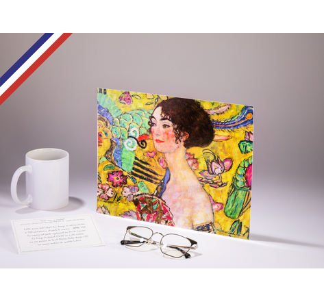 Affiche 24x30 en édition limitée créée et imprimée en France - Dame à l'éventail de Gustav Klimt
