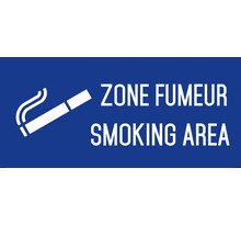 Autocollant vinyl - Zone fumeur smoking area - L.200 x H.100 mm UTTSCHEID