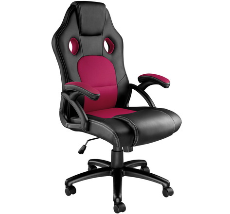 Tectake Chaise gamer TYSON - noir/rouge bordeaux