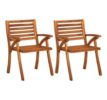 Vidaxl chaises de jardin 2 pcs bois d'acacia solide