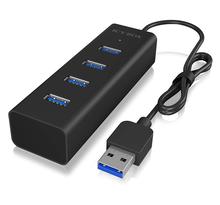 Hub USB 3.0 externe 4 ports - entrée Type A - Aluminium Noir ICY BOX