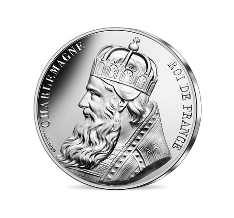 Pièce d'Histoire Monnaie de 10 Euro argent Charlemagne