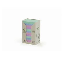Tour de notes adhésives, 100 feuilles, papier recyclé, collection Pastel Rainbow, 38 x 51 mm (paquet 24 blocs)