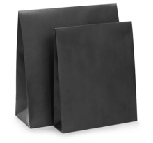 Pochette cadeau kraft noir à fermeture adhésive avec larges soufflets 25 x 30,5 x 7 cm (colis de 20)
