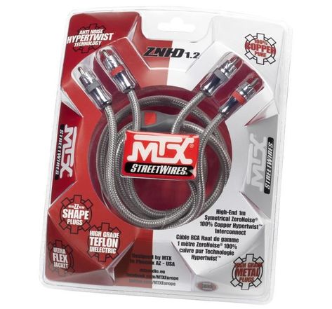 MTX Câble RCA StreetWires ZNHD1.2 1 m Haut de Gamme Symétrique 100% Cuivre ZeroNoise