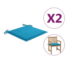 vidaXL Coussins de chaise de jardin 2 Pièces bleu 50x50x3 cm tissu oxford