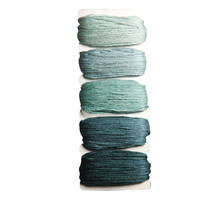 Fil en coton StitchetKnot, 5 couleurs chaque 10m en , vert bleuâtre
