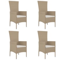 Vidaxl chaises de jardin avec coussins 4 pièces résine tressée beige