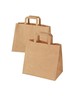 (lot   250 sacs) sac kraft à poignées plates restauration rapide brun