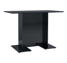 Vidaxl table de salle à manger noir brillant 110x60x75 cm aggloméré