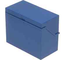 petite caisse de fichier format A6 à l'italienne, bleu HELIT
