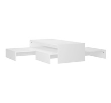 Vidaxl set tables basses gigognes blanc 100x100x26 5 cm aggloméré