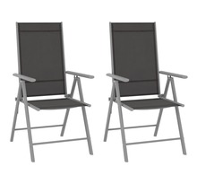 Vidaxl chaises de jardin pliables 2 pcs textilène noir