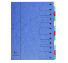 Trieur Extensible Harmonika Sans Élastique Fenêtres Imprimées 12 Compartiments - A4 - Bleu - X 6 - Exacompta