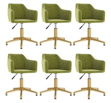 Vidaxl chaises pivotantes de salle à manger 6 pcs vert clair velours