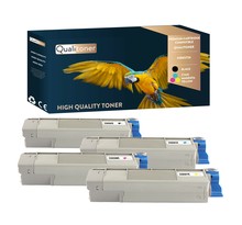 Qualitoner x4 toners 43865724 (noir + cyan + magenta + jaune) compatible pour oki