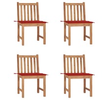 Vidaxl chaises de jardin 4 pcs avec coussins bois de teck massif