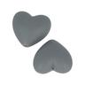2 perles silicone coeur - 29 x 19 x 12 mm - gris