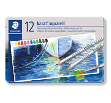 Boîte métal de 12 crayons de couleur aquarellables Karat Steadtler