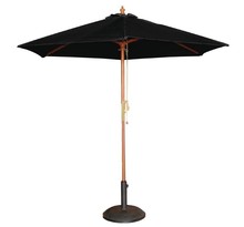Parasol de terrasse à poulie noir professionnel de 3 m - bolero - bois