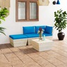 vidaXL Salon de jardin palette 4 pcs avec coussins Épicéa imprégné