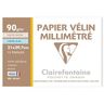 CLAIREFONTAINE - Pochettes dessin Papier millimétré P.E.F.C - Bistre/Bleu - 21 x 29,7 - 12 feuilles - 90G