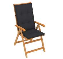 Vidaxl chaise de jardin avec coussins anthracite bois de teck massif