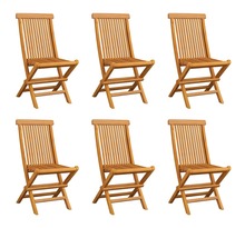 Vidaxl chaises pliables de jardin 6 pcs bois de teck solide