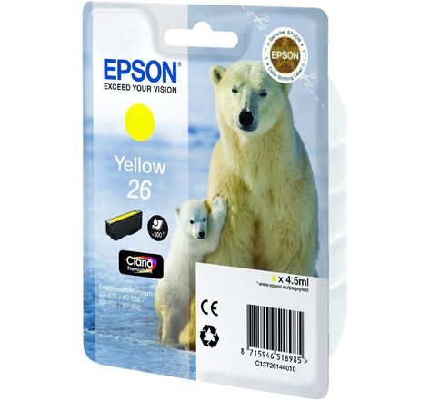 Cartouche d'encre epson ours polaire 26 (jaune)