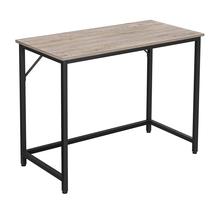 Bureau table poste de travail petite taille pour bureau salon chambre assemblage simple métal style industriel 100 cm grège et noir