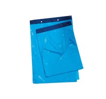 (1 colis  de 5000 sacs) sac plastique plat standard liassé à ouverture décalée 20 et 28 µ blanc