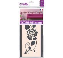 Pochoir 15 x 40 cm Arabesque de roses - Graine créative