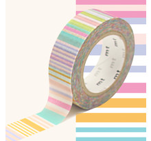 Masking Tape MT multi Lignes pastel - multi border pastel