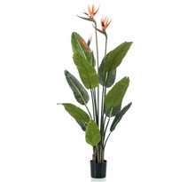 Emerald Plante artificielle Strelitzia en pot avec fleurs 120 cm