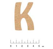 Alphabet en bois mdf adhésif 5 cm lettre k