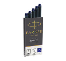 PARKER Quink 5 cartouches longues stylo plume, encre bleue