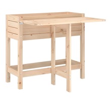 vidaXL Jardinière avec dessus de table pliable bois de pin massif