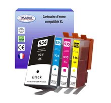 4 Cartouches compatibles avec HP OfficeJet 6825, Pro 6220 ePrinter remplace HP 934XL, HP 935XL  (Noire+Couleur)- T3AZUR