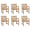 Vidaxl chaises de jardin 6 pcs avec coussins beige bois de teck massif