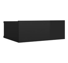 Vidaxl table de chevet flottante noir brillant 40x30x15 cm aggloméré