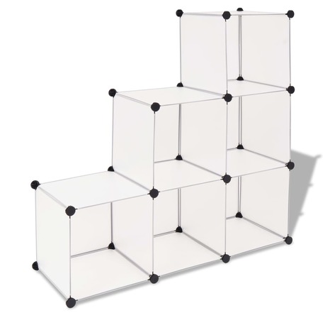 Vidaxl organisateur de rangement cube avec 6 compartiments blanc