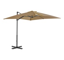 Vidaxl parasol en porte-à-faux et mât en aluminium 250x250 cm taupe