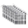 vidaXL Chaises de jardin et coussins à carreaux gris 8 Pièces Teck massif